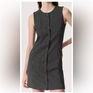 Rag and bone new houndstooth dress button front sleeveless